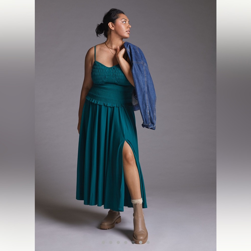 Anthropologie Teal Maxi Skirt and top set - Picture 5 of 8
